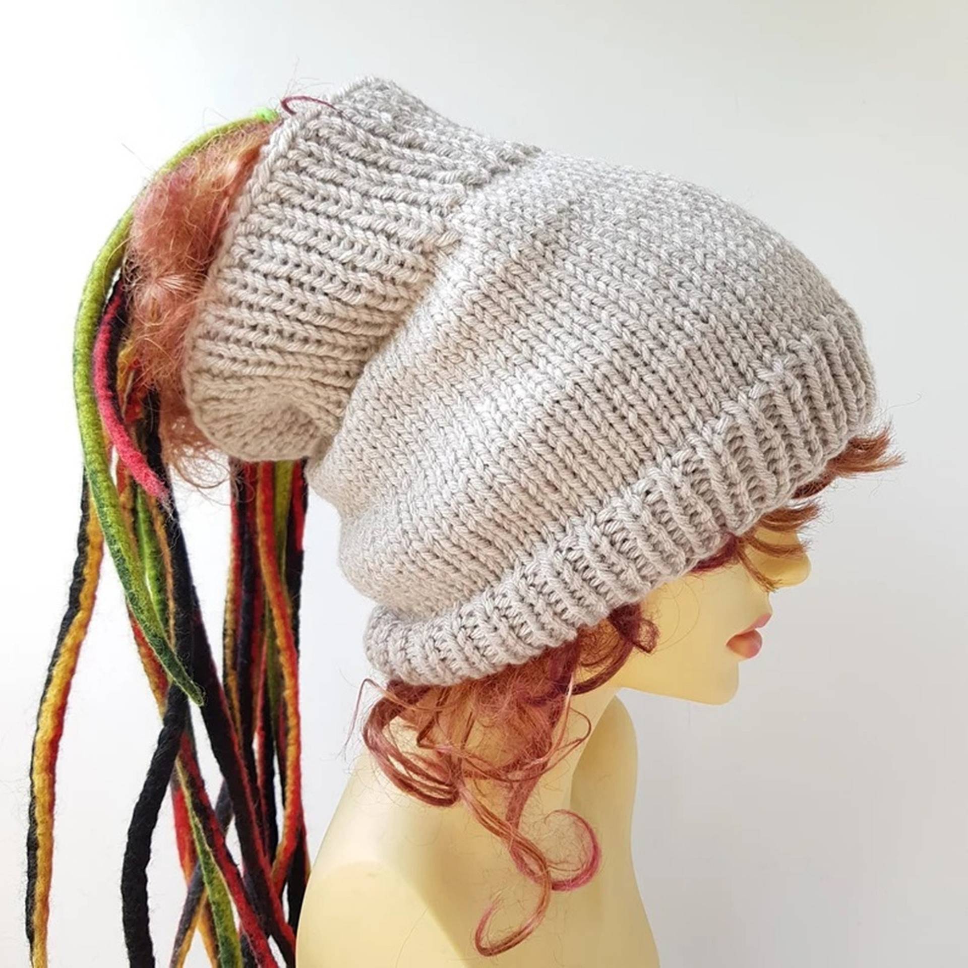 Beige Strickmütze Mit Offenem Rücken | Kopftuch Für Lange Haare Und Dreadlocks Winter Schlauchmütze/Breites Strickstirnband Beige Strickmütze Mit Offenem Rücken | Kopftuch Für Lange Haare Und Dreadlocks Winter Schlauchmütze/Breites Strickstirnband von AlbadoFashion