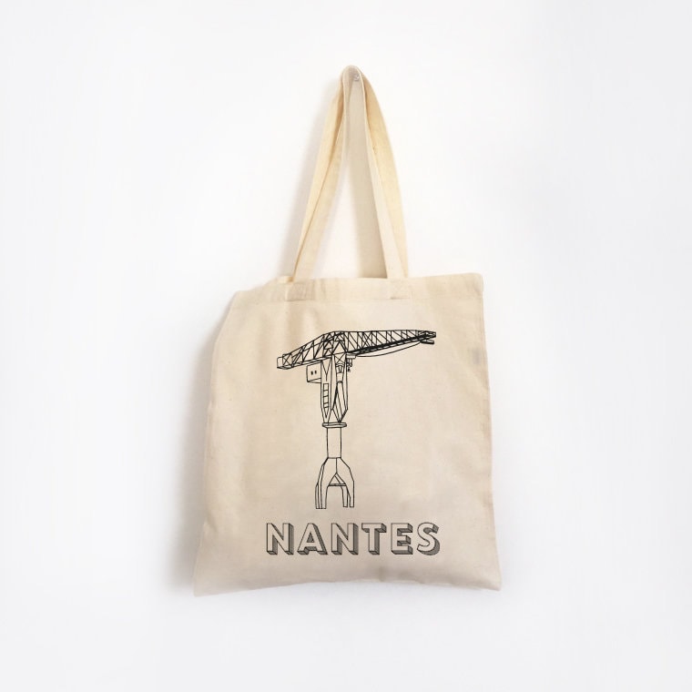 Gelber Kranich Titan Nantes - Baumwolltasche Gelber Kranich Titan Nantes - Baumwolltasche von AlbaneHshop