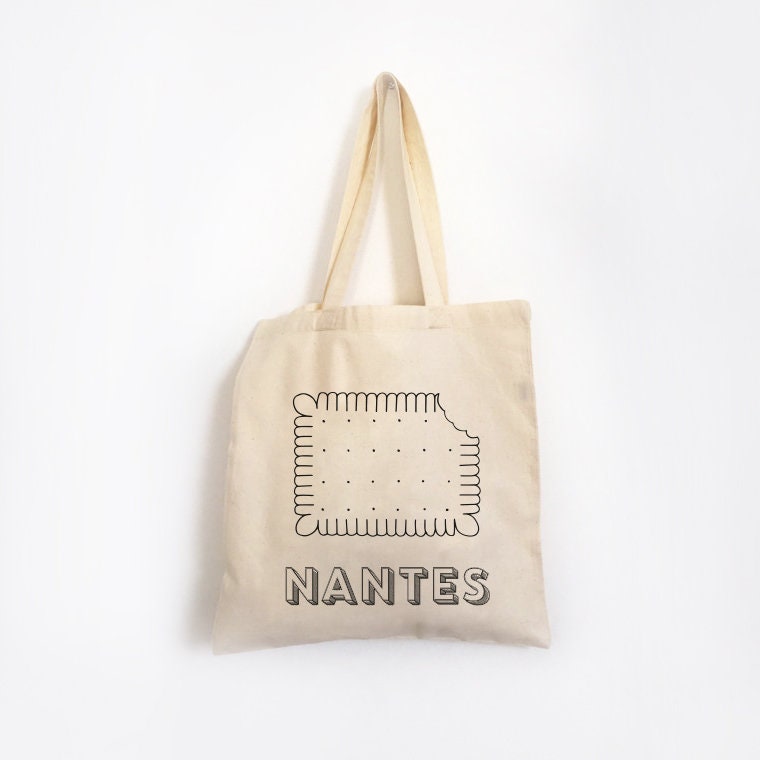 P'tit Beurre Nantes - Baumwoll-Einkaufstasche P'tit Beurre Nantes - Baumwoll-Einkaufstasche von AlbaneHshop