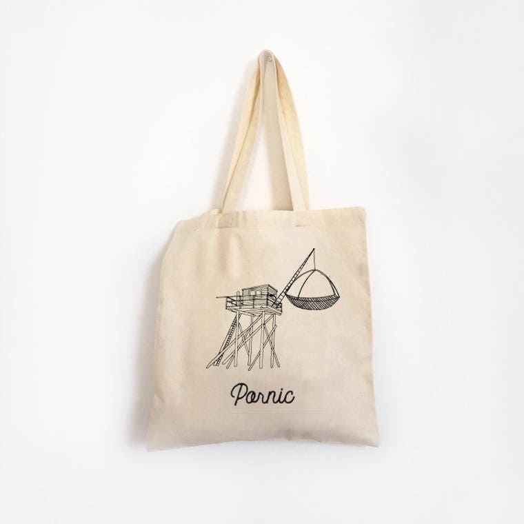 Pornic Pecherie - Baumwoll-Einkaufstasche Pornic Pecherie - Baumwoll-Einkaufstasche von AlbaneHshop