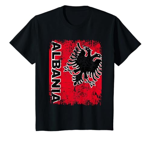 ALBANIEN Flagge Albanien Kinder Mädchen Junge T-Shirt von Albania Deluxe Shop