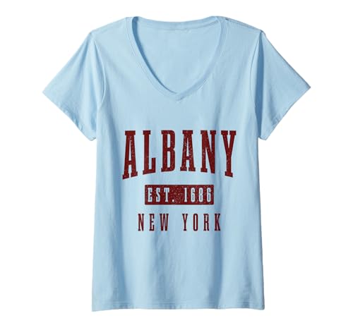 Damen Albany New York NY Pride Souvenirs T-Shirt mit V-Ausschnitt von Albany New York - Apparel & Gifts