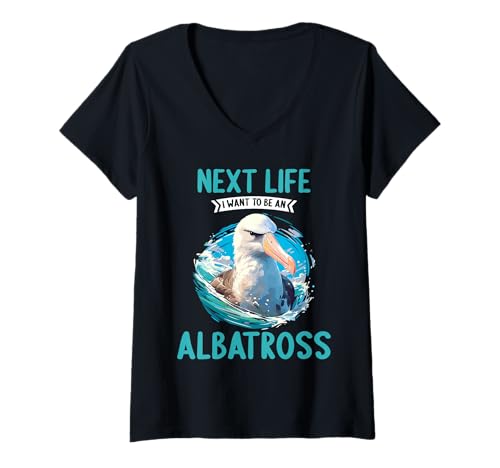 Damen Albatross Albatrosse Albatros T-Shirt mit V-Ausschnitt von Albatrosse Albatros Geschenk Shop