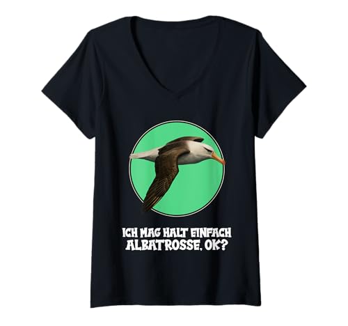 Damen Albatrosse Albatros T-Shirt mit V-Ausschnitt von Albatrosse Albatros Tier Shop