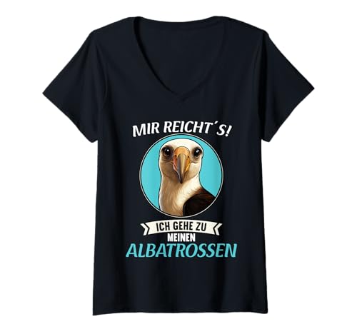 Damen Albatrosse Albatros T-Shirt mit V-Ausschnitt von Albatrosse Albatros Tier Shop