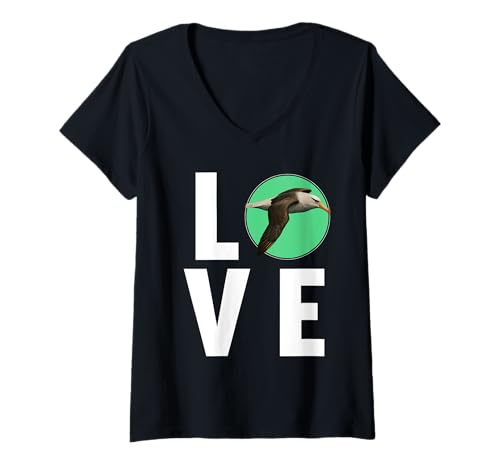 Damen Albatrosse Albatros T-Shirt mit V-Ausschnitt von Albatrosse Albatros Tier Shop