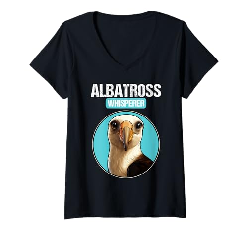 Damen Albatrosse Albatros T-Shirt mit V-Ausschnitt von Albatrosse Albatros Tier Shop