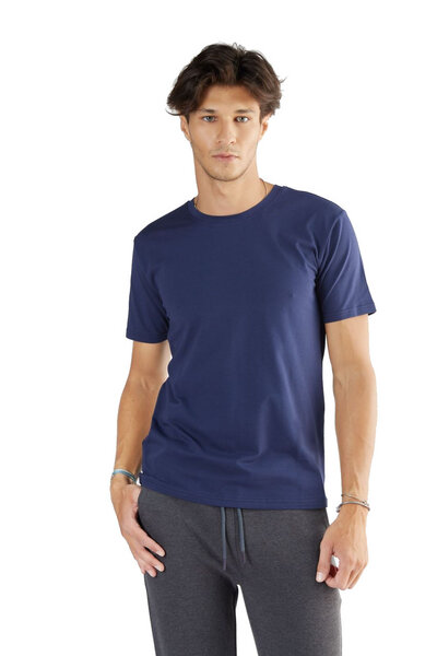 1 oder 2 Stück Herren Kurzarm T-shirt aus Bio-Baumwolle Rundhalsausschnitt 2218" Leela Cotton" von Leela Cotton