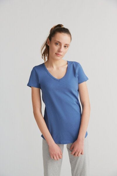 1 oder 2er Pack Damen Flammê Kurzarmshirt aus Bio-Baumwolle 1223" Leela Cotton" von Leela Cotton
