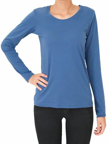 Leela Cotton Damen Langarmshirt 5 Farben Bio-Baumwolle Oberteil T-Shirt von Leela Cotton