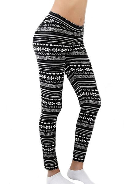 Leela Cotton Damen Leggings Bio-Baumwolle Leggingslang schwarz-natur von Leela Cotton