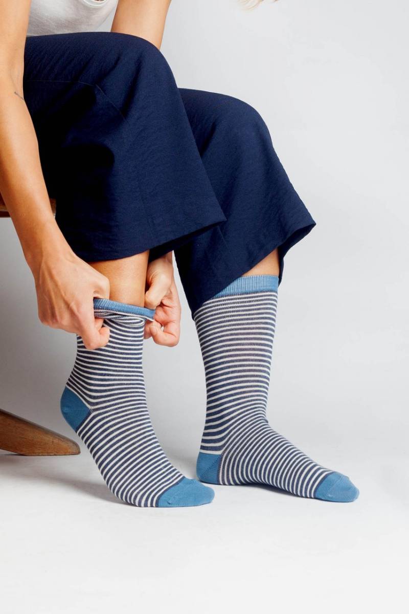 Gestreifte Socken aus Bio Baumwolle für Frauen, Baumwolle von Albero Natur