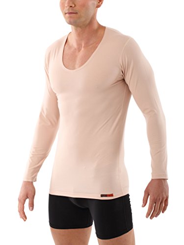ALBERT KREUZ V-Unterhemd unsichtbar Business Langarm-Herrenunterhemd aus Stretch-Baumwolle Hautfarbe Nude 4/S von ALBERT KREUZ