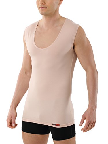 ALBERT KREUZ Deep-V-Unterhemd unsichtbar Business-Unterhemd aus Stretch-Baumwolle mit extra tiefem V-Ausschnitt ohne Arm Hautfarbe Nude 7/XL von ALBERT KREUZ