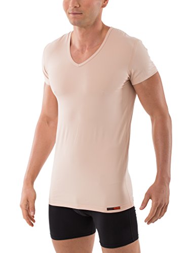 ALBERT KREUZ V-Unterhemd unsichtbar Business Herrenunterhemd aus Stretch-Baumwolle Kurzarm Hautfarbe Nude 5/M von ALBERT KREUZ