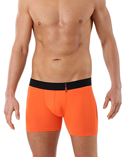 Albert Kreuz Eng anliegende Boxershorts Retropants Slipboxer Retroshorts aus Mikrofaser atmungsaktiv orange 6/L von Albert Kreuz