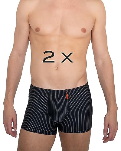 ALBERT KREUZ 2-Pack Nadelstreifen Retroshorts Microfaser schwarz, Gr. 4XL von ALBERT KREUZ