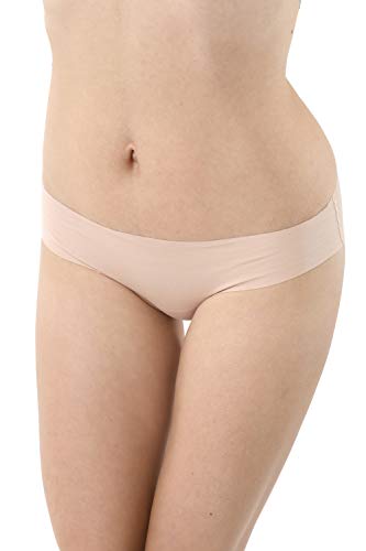 Albert Kreuz 3er-Pack Damen Lasercut nahtlos Clean Cut Slips aus Baumwolle Elastan unsichtbar - Hautfarbe Größe M (38-40) von ALBERT KREUZ