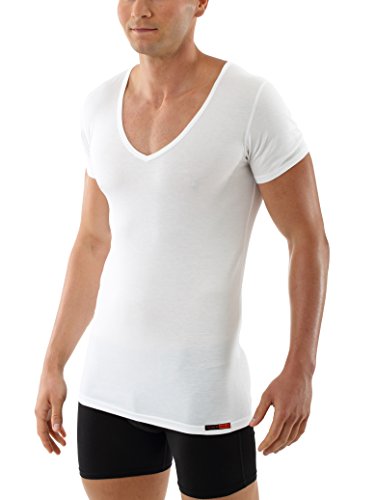 ALBERT KREUZ Deep-V-Unterhemd Business Herrenunterhemd aus Micromodal Light atmungsaktiv Kurzarm weiß 5/M von ALBERT KREUZ