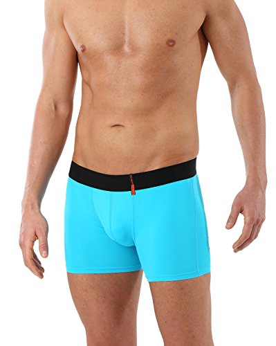 Albert Kreuz Eng anliegende Boxershorts Retropants Slipboxer Retroshorts aus Mikrofaser atmungsaktiv türkis 6/L von ALBERT KREUZ