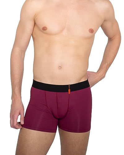 ALBERT KREUZ Eng anliegende Boxershorts Retropants Slipboxer Retroshorts aus Mikrofaser atmungsaktiv weinrot, Gr. 05/M von ALBERT KREUZ