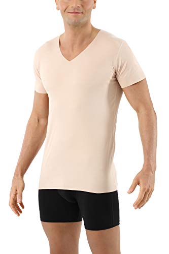 ALBERT KREUZ Herren Lasercut nahtlos Clean Cut Unterhemd Kurzarm V-Ausschnitt aus Baumwolle Elastan unsichtbar - Hautfarbe 4/S ALBERT KREUZ Herren Lasercut nahtlos Clean Cut Unterhemd Kurzarm V-Ausschnitt aus Baumwolle Elastan unsichtbar - Hautfarbe 4/S von ALBERT KREUZ
