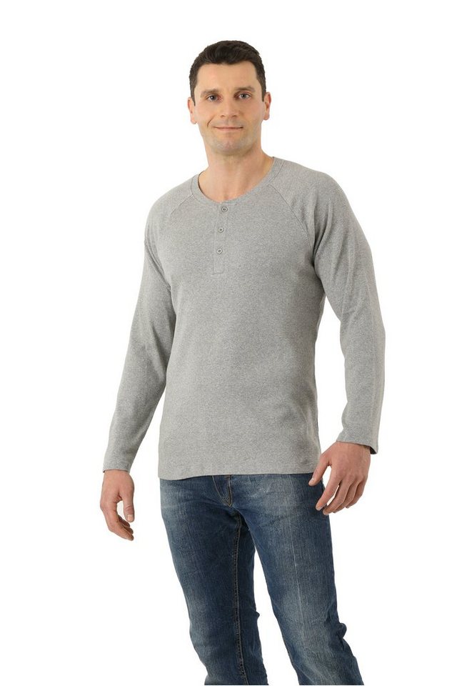 Albert Kreuz Langarmshirt Bio Henley-Shirt Raglan gerippt Langarm von Albert Kreuz