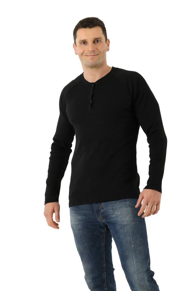 Albert Kreuz Langarmshirt Bio Henley-Shirt Raglan gerippt Langarm von Albert Kreuz