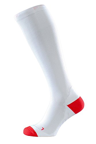 Albert Kreuz Unisex Sportstrümpfe Running Kompression Fitness Kniestrümpfe weiß mit rot 48-50 von Albert Kreuz