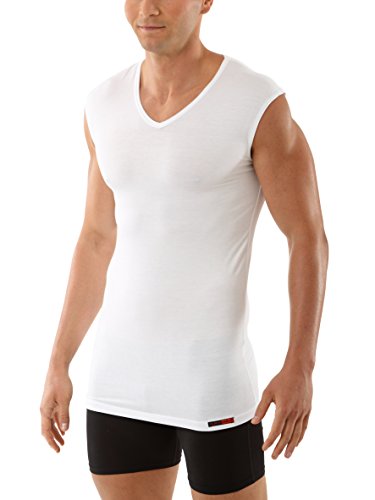 ALBERT KREUZ V-Unterhemd Business Herrenunterhemd aus Micromodal Light atmungsaktiv ohne Arm weiß 6/L von ALBERT KREUZ
