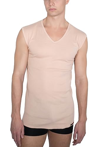 ALBERT KREUZ V-Unterhemd unsichtbar Business Herrenunterhemd aus 100% Bio-Baumwolle ohne Arm Hautfarbe 7/XL von ALBERT KREUZ