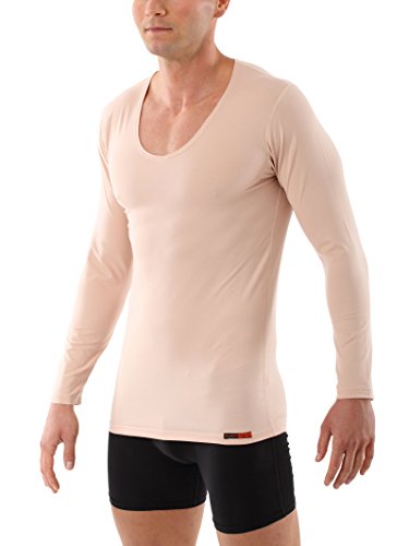 ALBERT KREUZ V-Unterhemd unsichtbar Business Langarm-Herrenunterhemd aus Stretch-Baumwolle Hautfarbe Nude 7/XL von ALBERT KREUZ