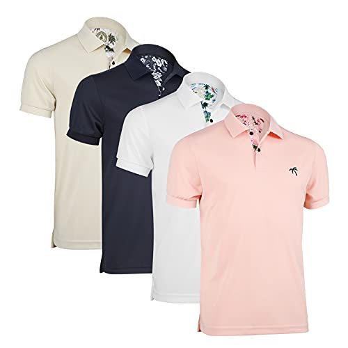 Albert Morris Herren-Poloshirt, modern, gestreift, kurzärmelig, 4 Stück, Aloha Pack, XL von Albert Morris