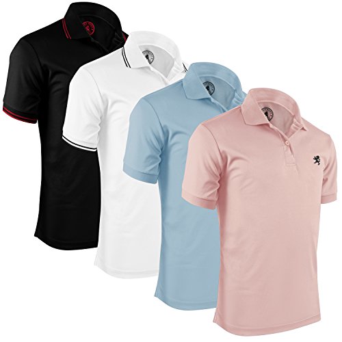 Albert Morris Herren-Poloshirt, gestreift, kurzärmelig, 4er-Pack, Amuse Collection, L von Albert Morris