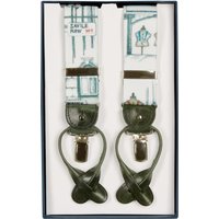 Albert Thurston 2in1 Hosenträger mit Lederschlaufen und Savile Row-Motiven in 0 von Albert Thurston