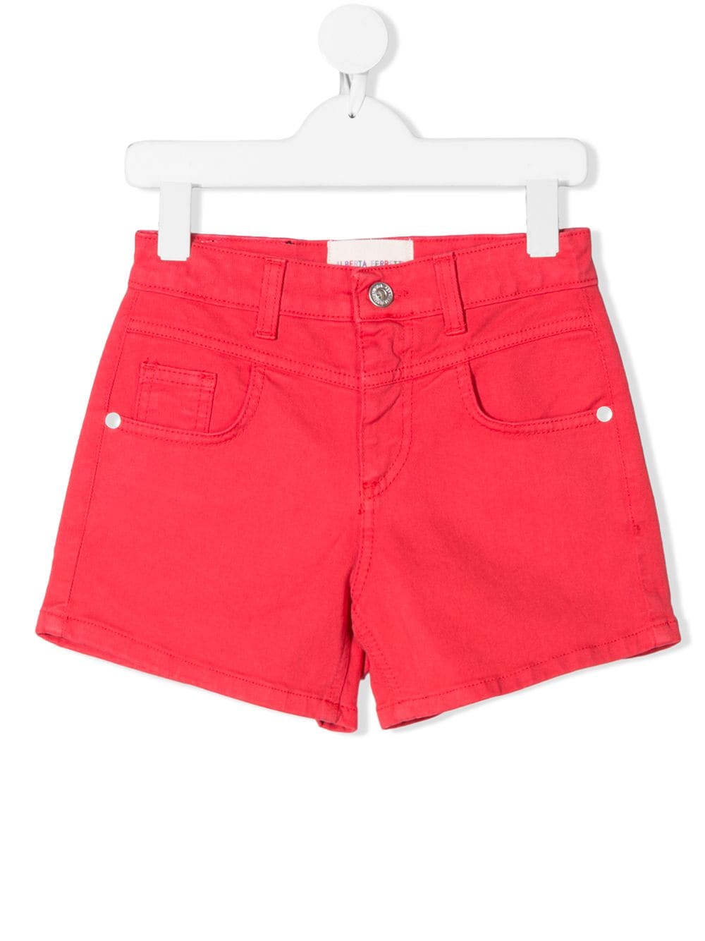 Alberta Ferretti Kids 'I Love You' Jeans-Shorts - Rot von Alberta Ferretti Kids