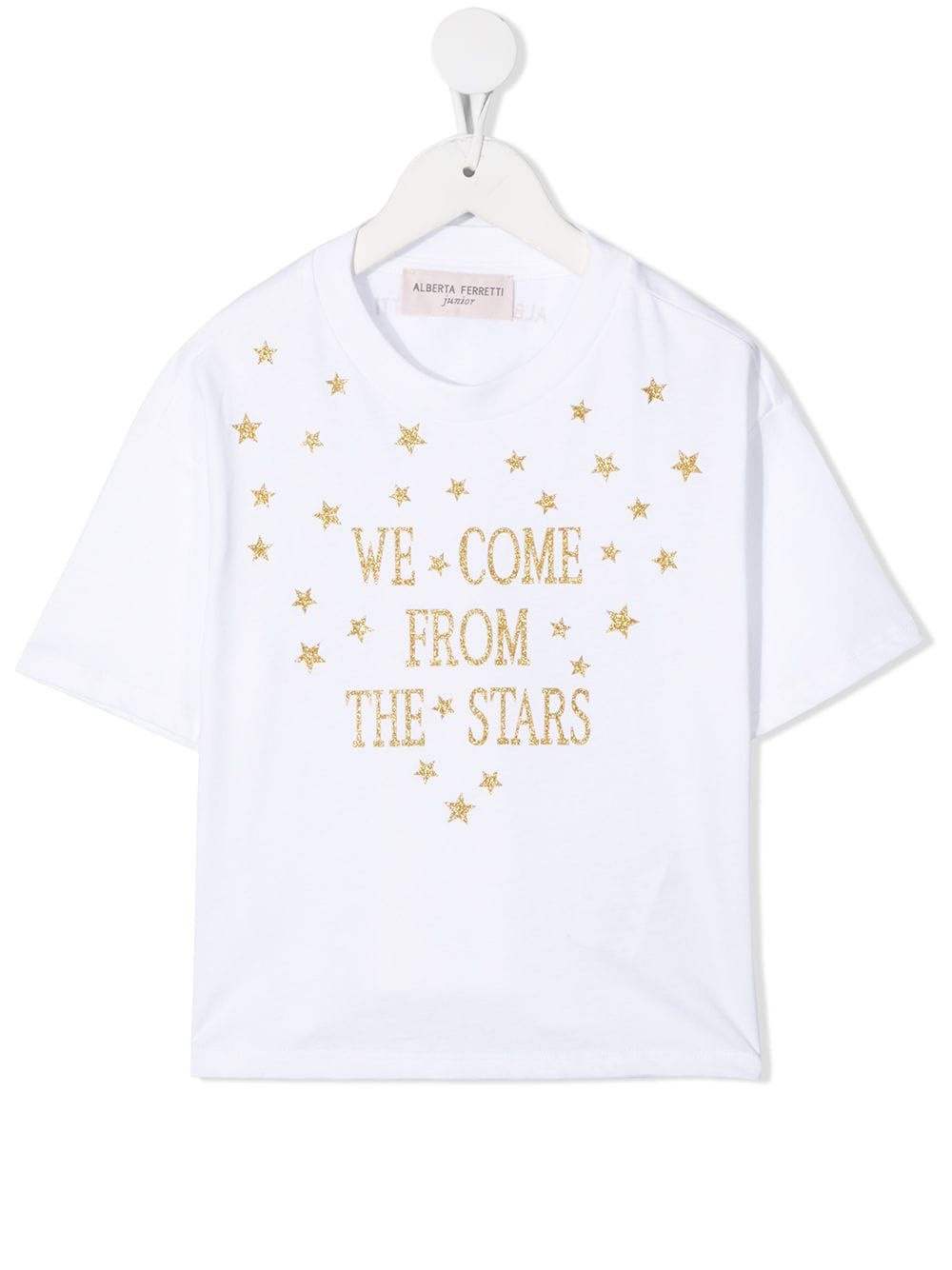 Alberta Ferretti Kids TEEN T-Shirt mit Glitter-Slogan - Weiß von Alberta Ferretti Kids