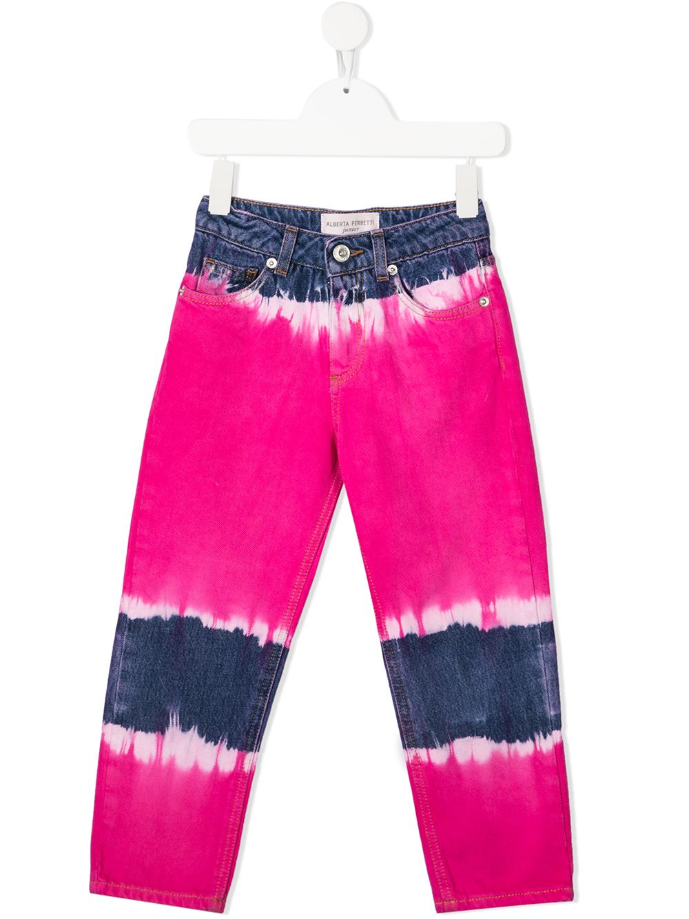 Alberta Ferretti Kids Gerade Jeans mit Batik-Print - Rosa von Alberta Ferretti Kids