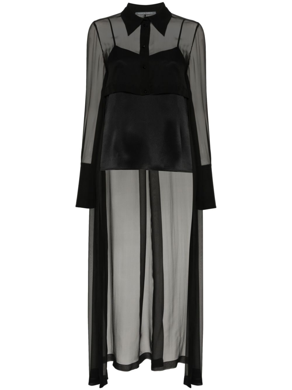 Alberta Ferretti Asymmetrisches Hemd mit Sheer-Effekt - Schwarz von Alberta Ferretti