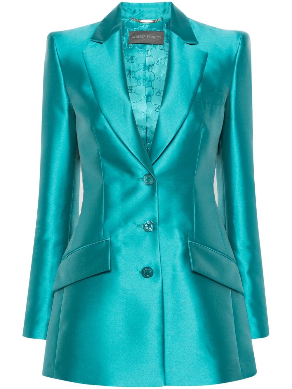 Alberta Ferretti Einreihiger Blazer aus Duchesse-Satin - Blau von Alberta Ferretti