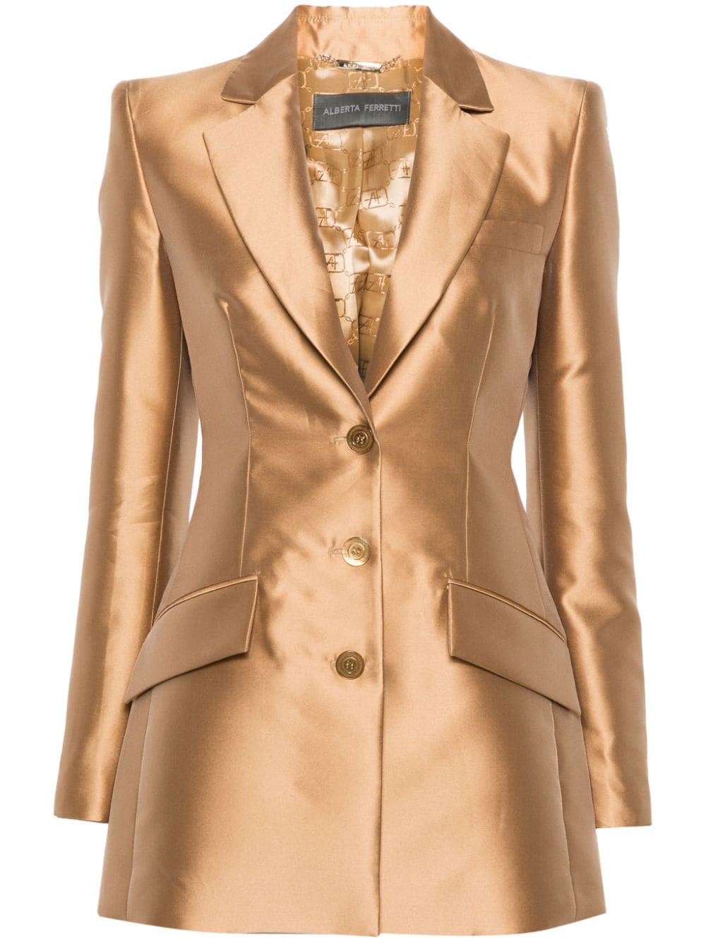 Alberta Ferretti Einreihiger Blazer aus Duchesse-Satin - Braun von Alberta Ferretti