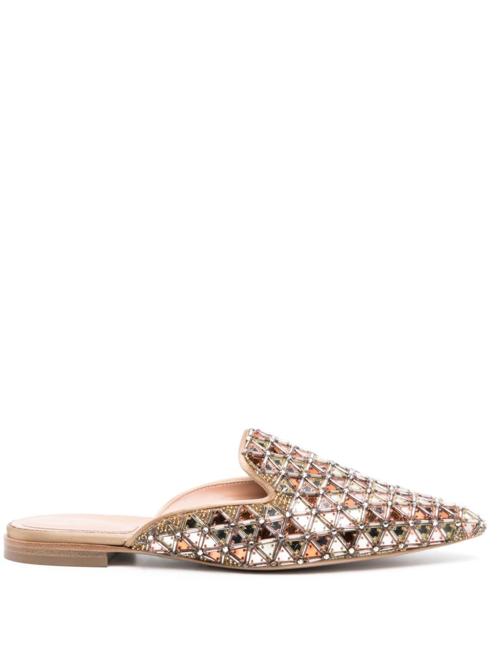 Alberta Ferretti Geometrisch gemusterte Slipper mit Finish - Nude von Alberta Ferretti