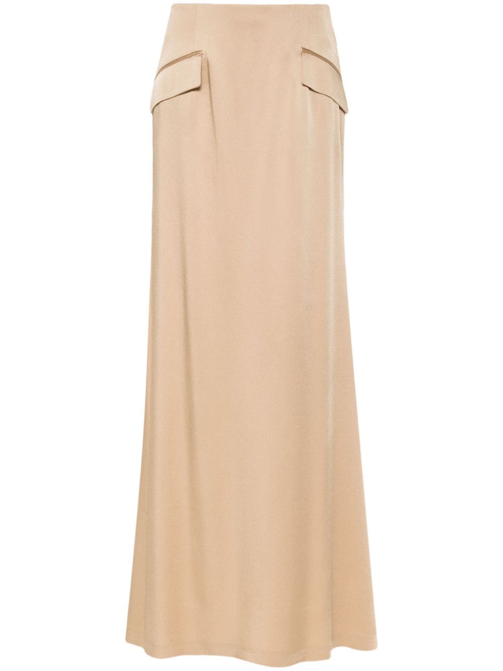 Alberta Ferretti Langer Satinrock mit hohem Bund - Nude von Alberta Ferretti