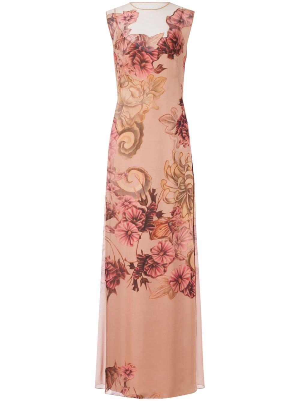 Alberta Ferretti Maxikleid mit Blumen-Print - Rosa von Alberta Ferretti