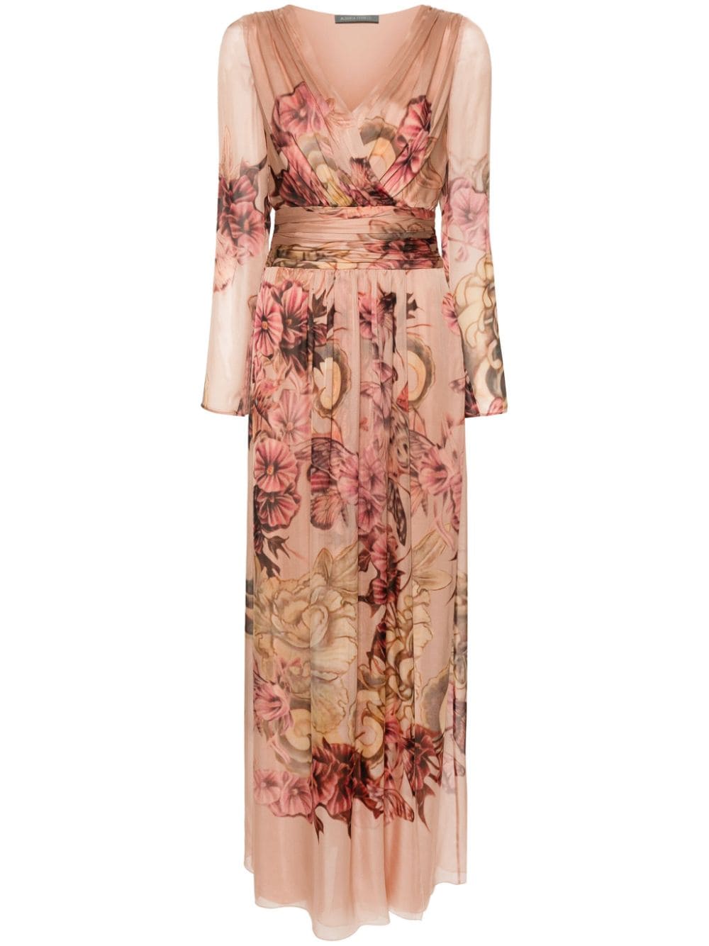 Alberta Ferretti Seidenkleid mit Blumen-Print - Rosa von Alberta Ferretti