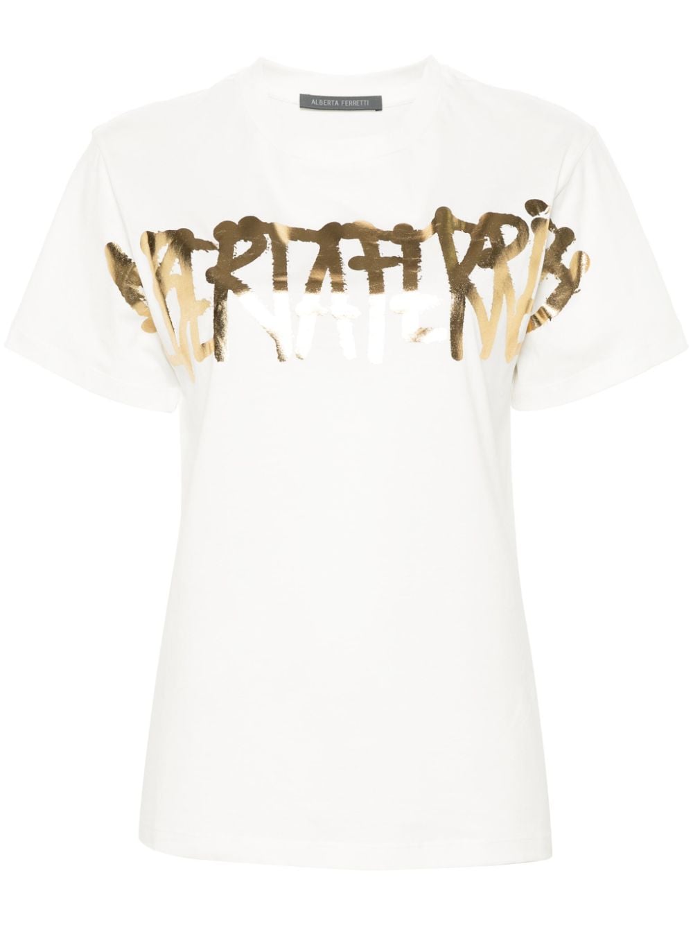 Alberta Ferretti T-Shirt mit Metallic-Print - Weiß von Alberta Ferretti
