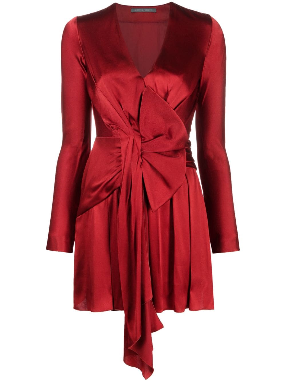 Alberta Ferretti Plissiertes Kleid mit Schleife - Rot von Alberta Ferretti