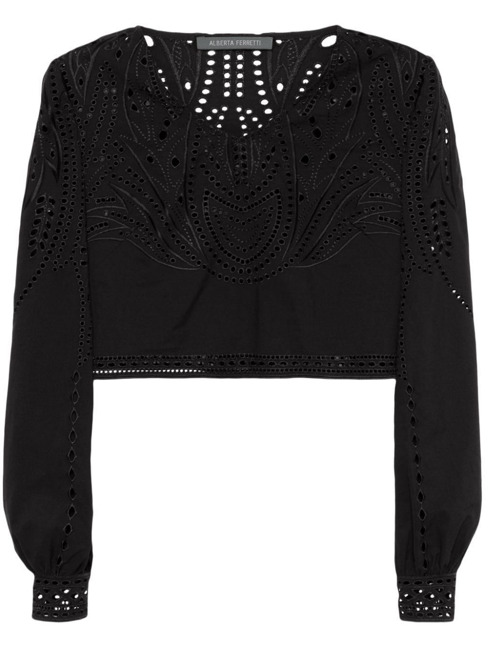 Alberta Ferretti Top mit Lochstickerei - Schwarz von Alberta Ferretti