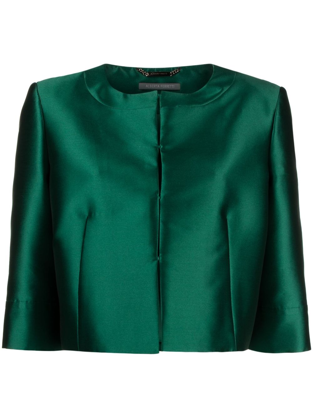 Alberta Ferretti Cropped-Bomberjacke aus Satin - Grün von Alberta Ferretti