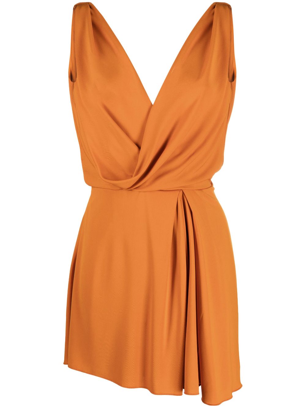 Alberta Ferretti Drapiertes Kleid mit V-Ausschnitt - Orange von Alberta Ferretti